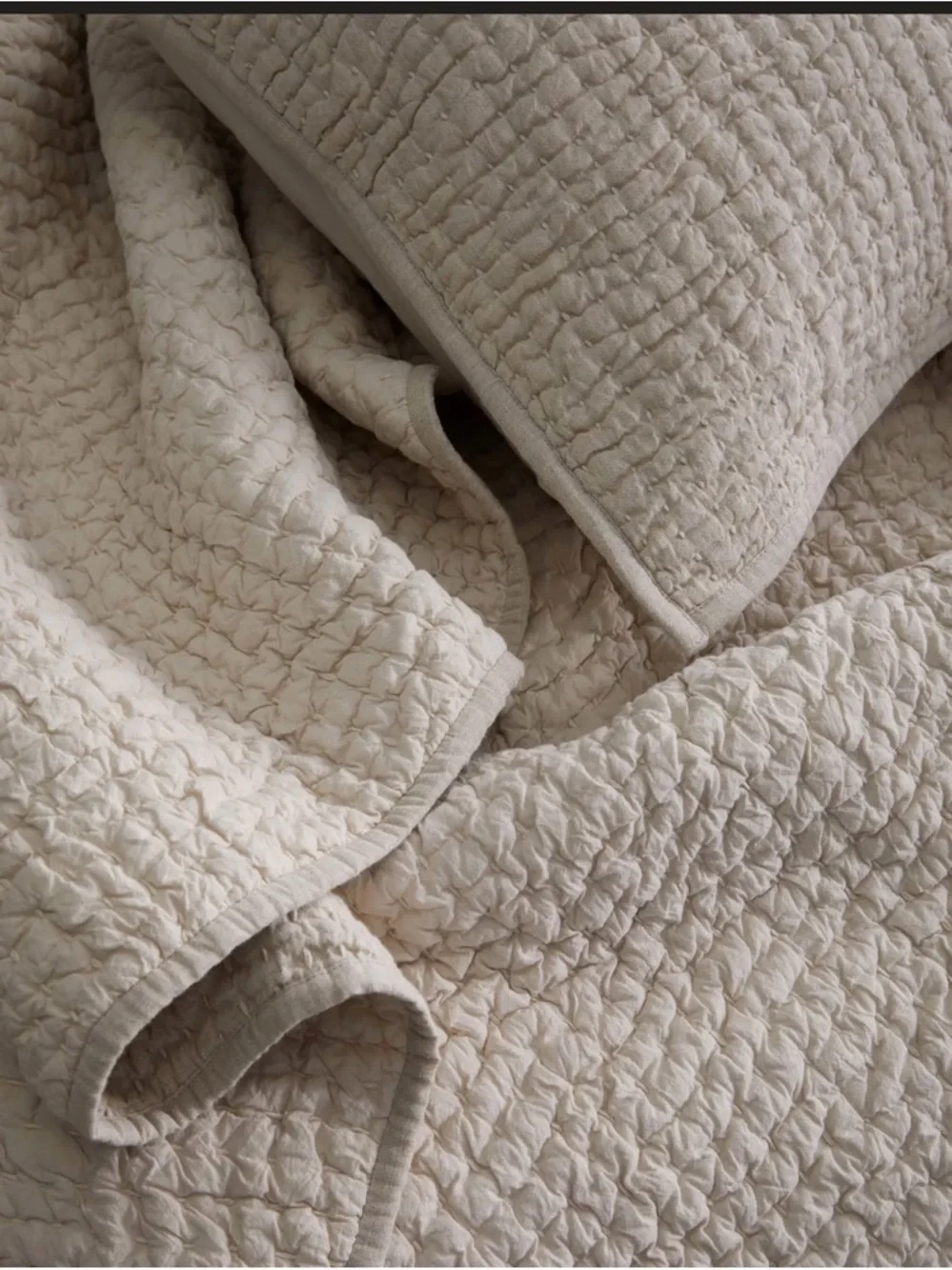 Quince European Linen and Cotton Stitch Quilt in Natural King/Cal King 856